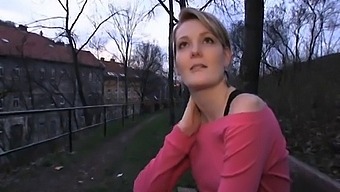 Meggie From Publicagent Engages In Sex For Money In A Secluded Outdoor Area Near A Church