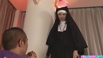 Japanese Milf Rika Sakurai Enjoys Anal Sex With A Man Dressed As A Nun