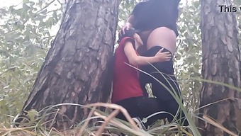 Lesbian Girls Have Sex To Keep Warm Under A Tree