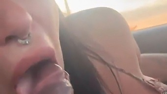 Melissa Lisboa Expertly Performs Oral Sex And Produces Milk While Driving